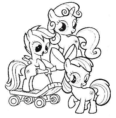 Kolorowanka Rainbow Dash na hulajnodze